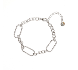 Armband B1709-1 combi chain zilver - Day&Eve Armband B1709-1 combi chain zilver - Day&Eve