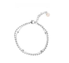 Armband B2294-1 double bracelet zilver - Day&Eve
