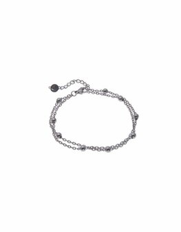 Armband B9804-1 double dots zilver - Day&Eve Armband B9804-1 double dots zilver - Day&Eve