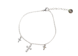 Armband B2818-1 enamel crosses zilver - Day&Eve Armband B2818-1 enamel crosses zilver - Day&Eve