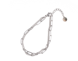 Armband B1251-1 double chain zilver - Day&Eve Armband B1251-1 double chain zilver - Day&Eve
