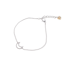 Armband TB2789-1 tiny bracelet open moon zilver - Day&Eve Armband TB2789-1 tiny bracelet open moon zilver - Day&Eve