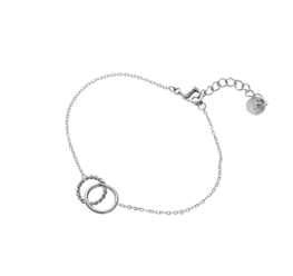 Armband TB2742-1 tiny double hoop zilver - Day&Eve Armband TB2742-1 tiny double hoop zilver - Day&Eve