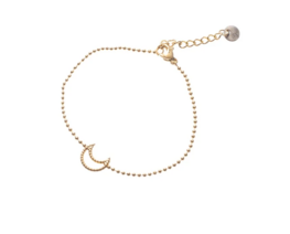Armband TB2789-2 tiny bracelet open moon goud - Day&Eve Armband TB2789-2 tiny bracelet open moon goud - Day&Eve