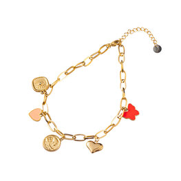 Enkelbandje A3238-2 charms goud - Day&Eve Enkelbandje A3238-2 charms goud - Day&Eve