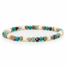 Armband Spiral Beachy gold green crystal XXS - Karma Armband Spiral Beachy gold green crystal XXS - Karma