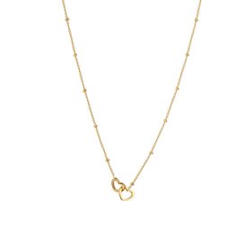 Ketting N1327-2 double heart goud - Day&Eve Ketting N1327-2 double heart goud - Day&Eve