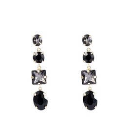 Oorbellen E2592-1 black beads - Day&Eve Oorbellen E2592-1 black beads - Day&Eve