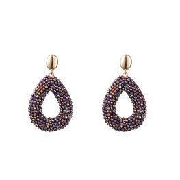 Oorbellen E3508-3 Beads drop lavender - Day&Eve Oorbellen E3508-3 Beads drop lavender - Day&Eve