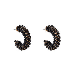 Oorbellen E3504-1 Twisted beads hoop black - Day&Eve Oorbellen E3504-1 Twisted beads hoop black - Day&Eve