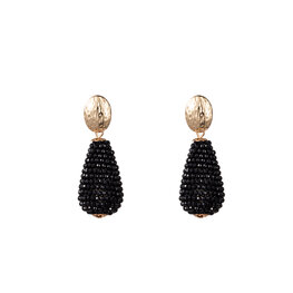 Oorbellen E3511-1 Beads drop down black - Day&Eve Oorbellen E3511-1 Beads drop down black - Day&Eve