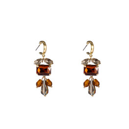 Oorbellen E3578-3 Leafy stone champagne/fucisa - Day&Eve Oorbellen E3578-3 Leafy stone champagne/fucisa - Day&Eve