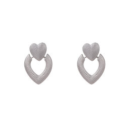 Oorbellen E3766-1 dangling heart earring zilver - Day&Eve Oorbellen E3766-1 dangling heart earring zilver - Day&Eve