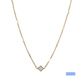 Ketting TN3852-2 lucky pearl leaf necklace tiny goud - ​​​​​​​Day&Eve Ketting TN3852-2 lucky pearl leaf necklace tiny goud - ​​​​​​​Day&Eve