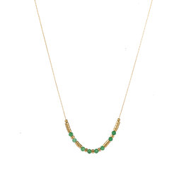 Ketting N3894-5 round stone necklace donker groen goud - ​​​​​​​Day&Eve Ketting N3894-5 round stone necklace donker groen goud - ​​​​​​​Day&Eve