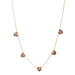 Ketting N3721-4 3 crystal hearts necklace goud - Day&Eve Ketting N3721-4 3 crystal hearts necklace goud - Day&Eve