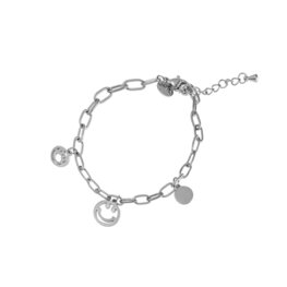 Armband B3717-1 small smiley zilver -  Day&Eve Armband B3717-1 small smiley zilver -  Day&Eve