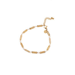 Armband B3708-2 fishbone pattern goud - Day&Eve Armband B3708-2 fishbone pattern goud - Day&Eve