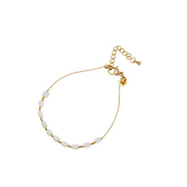 Armband B3826-2 mother of pearl wit/goud - Day&Eve Armband B3826-2 mother of pearl wit/goud - Day&Eve