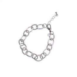 Armband B3706-1 half twisted link bracelet zilver - Day&Eve Armband B3706-1 half twisted link bracelet zilver - Day&Eve
