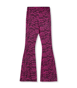 Broek flared heart zebra Abba roze - Refined Department Broek flared heart zebra Abba roze - Refined Department