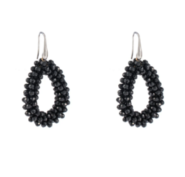 Oorbellen E1072-46 beads drop zilver/zwart  - Day&Eve Oorbellen E1072-46 beads drop zilver/zwart  - Day&Eve