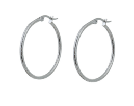Oorbellen E0850-1 Roped hoop middel zilver - Day&Eve Oorbellen E0850-1 Roped hoop middel zilver - Day&Eve