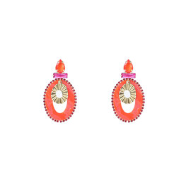 Oorbellen E4049-4 Top stone dangle coral  - Day&Eve Oorbellen E4049-4 Top stone dangle coral  - Day&Eve