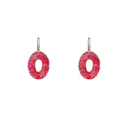 Oorbellen E3509-15 Beads oval pink mix - Day&Eve Oorbellen E3509-15 Beads oval pink mix - Day&Eve
