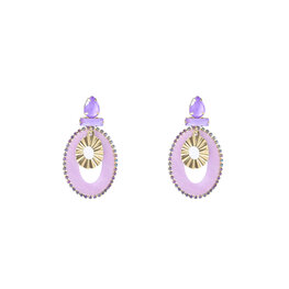 Oorbellen E4049-2 Top stone dangle lila  - Day&Eve Oorbellen E4049-2 Top stone dangle lila  - Day&Eve