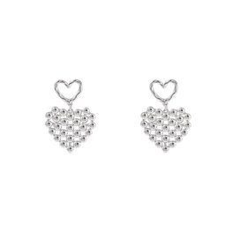 Oorbellen E4304-1 checkered heart zilver  Day&Eve Oorbellen E4304-1 checkered heart zilver  Day&Eve