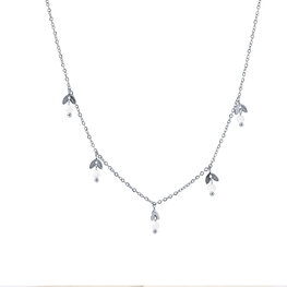 Ketting N4344-1 dangle leaves necklace zilver - ​​​​​​​Day&Eve Ketting N4344-1 dangle leaves necklace zilver - ​​​​​​​Day&Eve