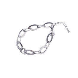 Armband B4260-1 striped link bracelet zilver- Day&Eve Armband B4260-1 striped link bracelet zilver- Day&Eve