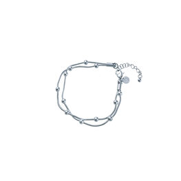 Armband B4256-1 double dots bracelet zilver- Day&Eve Armband B4256-1 double dots bracelet zilver- Day&Eve