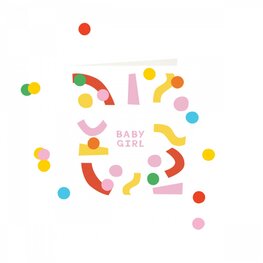 Confetti Card Baby girl 2 - TheGiftLabel Confetti Card Baby girl 2 - TheGiftLabel