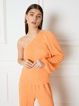 One shoulder top CLEO peach/oranje - Refined Department