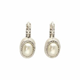 Oorbellen ovaal 1A150PE Pearl White - Camps&Camps