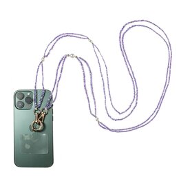 Telefoonkoord lang dubbel kralen lila T4506-1 - Day&Eve Telefoonkoord lang dubbel kralen lila T4506-1 - Day&Eve