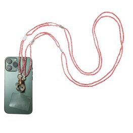 Telefoonkoord lang dubbel kralen roze T4507-1 - Day&Eve Telefoonkoord lang dubbel kralen roze T4507-1 - Day&Eve