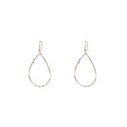 Oorbellen E3507-11 elegant beads drop white mix gold  - Day&Eve Oorbellen E3507-11 elegant beads drop white mix gold  - Day&Eve