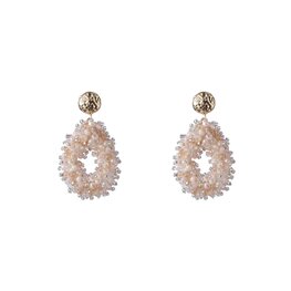 Oorbellen E4053-3 bold beads drop white mix gold  - Day&Eve Oorbellen E4053-3 bold beads drop white mix gold  - Day&Eve