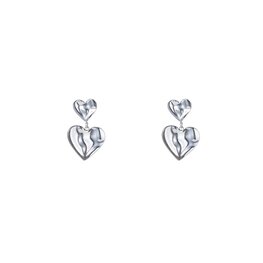 Oorbellen E4370-1 small hammered hearts zilver- Day&Eve Oorbellen E4370-1 small hammered hearts zilver- Day&Eve