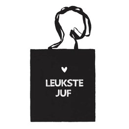 Tas leukste juf zwart - Winkeltje van Anne Tas leukste juf zwart - Winkeltje van Anne