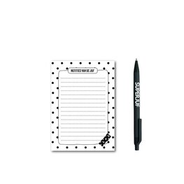 Notitieblok + Pen super juf - Winkeltje van Anne Notitieblok + Pen super juf - Winkeltje van Anne