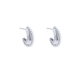 Oorbellen E4092-1 pearly drop zilver - Day&Eve Oorbellen E4092-1 pearly drop zilver - Day&Eve
