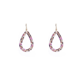Oorbellen E4555-4 Beads drop purple mix - Day&Eve Oorbellen E4555-4 Beads drop purple mix - Day&Eve