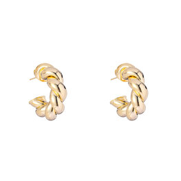 Oorbellen E4617-2 Huge twisted hoop gold - Day&Eve Oorbellen E4617-2 Huge twisted hoop gold - Day&Eve
