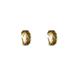 Oorbellen E4550-2 Braided hoop green - Day&Eve Oorbellen E4550-2 Braided hoop green - Day&Eve