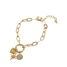 Armband B4727-2 Heart pendant bracelet goud - Day&Eve Armband B4727-2 Heart pendant bracelet goud - Day&Eve