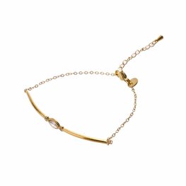 Armband B4775-1 Oval stone bracelet goud + crystal - Day&Eve Armband B4775-1 Oval stone bracelet goud + crystal - Day&Eve